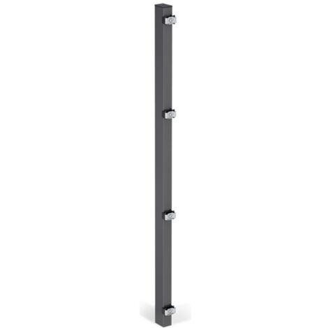 ALBERTS Zaunpfosten, inkl.Klemmlasche, verkürzt, Bohrab:400mm, anthr, 60x40/1275mm, Zub.im Pf.