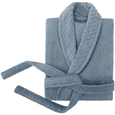 Albornoz, bata, bata de sauna Albornoz, bata, bata de sauna 100% Algodón Azul