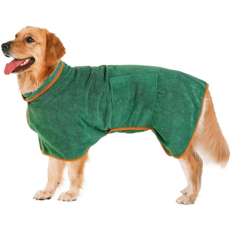 Albornoz de microfibra de secado rápido para mascotas (verde M) Albornoz para mascotas Otoño e Invierno Cálido Super Absorbente