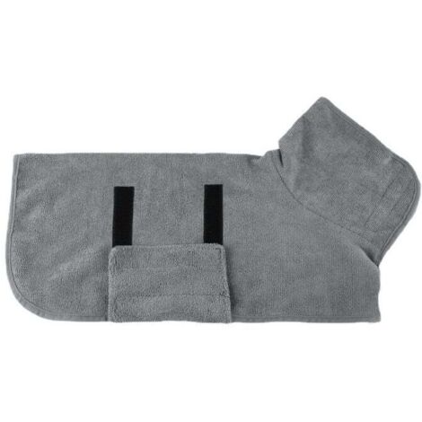 Albornoz de microfibra KZQ para perros, toalla extraabsorbente y de secado rápido con cierre de velcro, ajustable para perros grandes, medianos y pequeños.