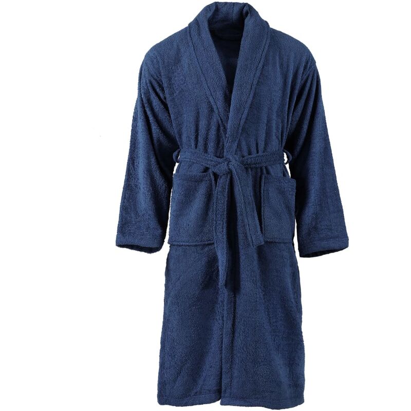

Albornoz de rizo unisex 100% algodon azul marino talla L