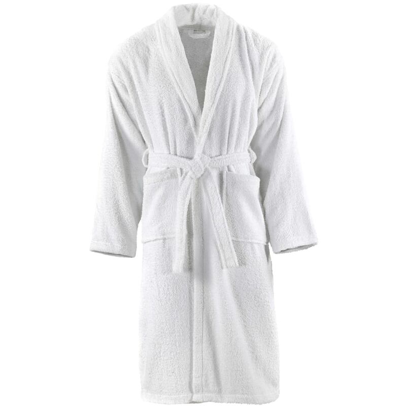 

Albornoz de rizo unisex 100% algodon blanco talla S