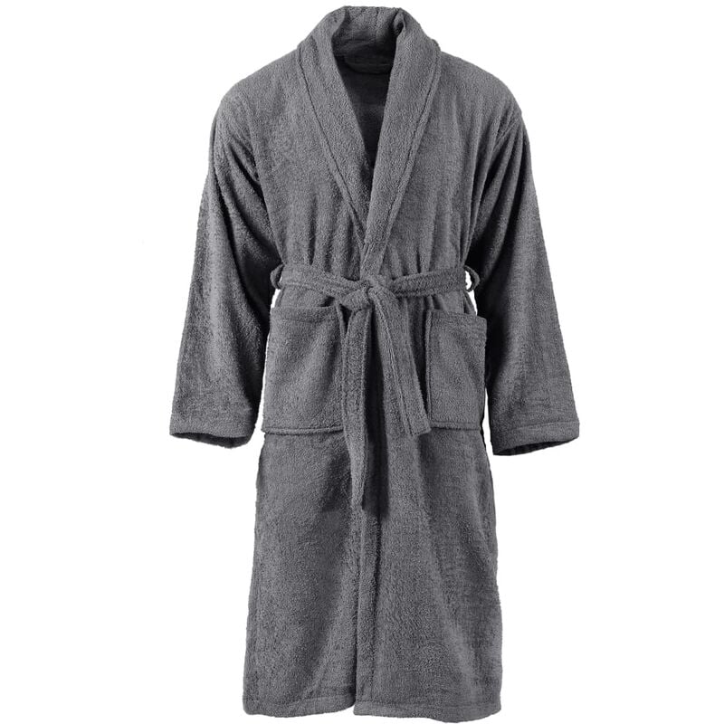 

Albornoz de rizo unisex 100% algodón gris antracita talla S