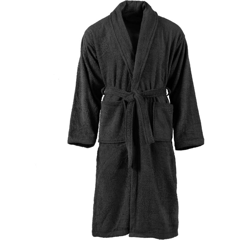 

Albornoz de rizo unisex 100% algodón negro talla M