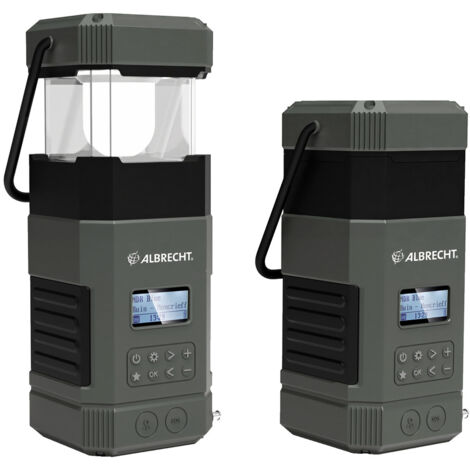 Albrecht DR114 Outdoorradio DAB+, UKW Notfallradio, USB, Bluetooth® mit Laterne, Handkurbel, Akku-L