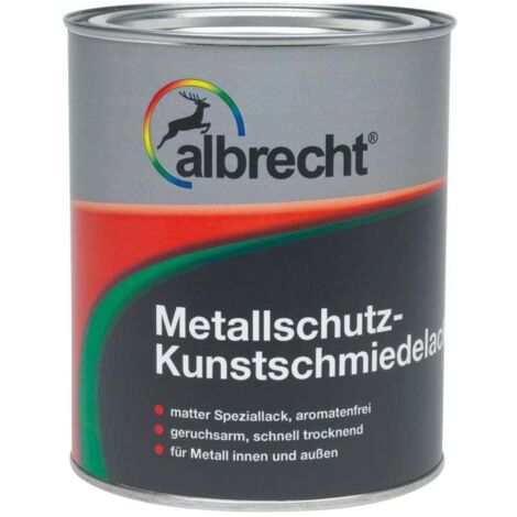 Albrecht Metallschutz-Kunstschmiedelack 125 ml schwarz matt Speziallack Metall