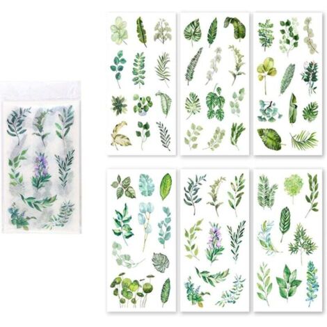 Album photo 12 stickers plantes vertes feuilles fleurs