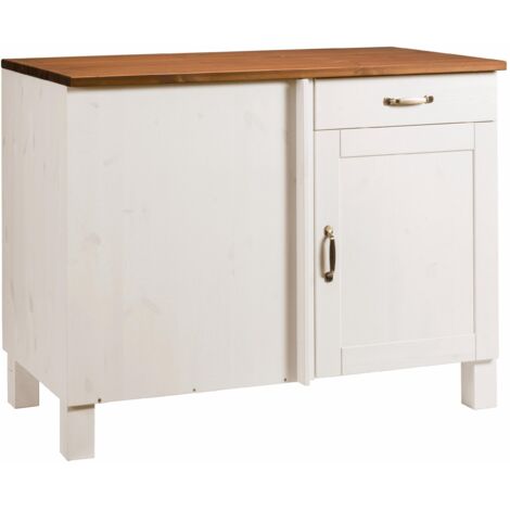 Alby-Armoire d'angle 1 porte en blanc miel