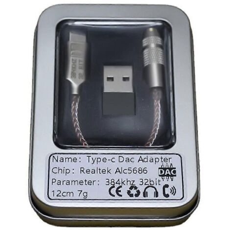ALC5686 Amplificateur DAC USB-C avec Sortie 3.5mm, 32bit/384KHz - Boîtier Compact pour Casque