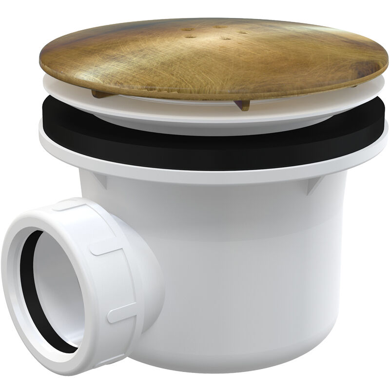 Siphon de douche 90 mm, couleur laiton antique