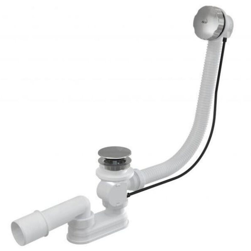 Alcadrain Garnitures de vidage - Kit vidange et trop-plein pour baignoire, longueur 800 mm, chromé A55KM-80