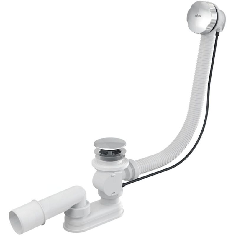 Alcadrain Garnitures de vidage - Kit vidange et trop-plein pour baignoire, longueur 1000 mm, chromé A55KM-100