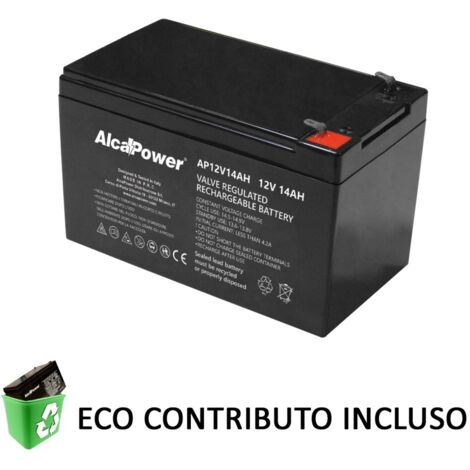 Alca power batteria al piombo da 12v 14ah ricaricabile per ups e illuminazione di emergenza