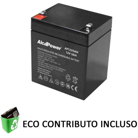Alca power batteria al piombo da 12v 5ah ricaricabile per ups e illuminazione di emergenza