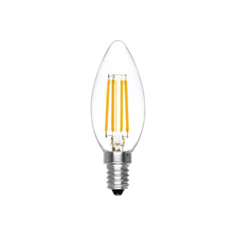 Alca power c35 4w 220v 450lm 4000k e14 lampada ad oliva a filamento a led