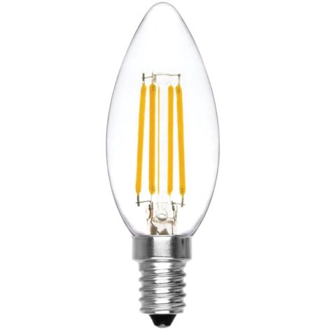 Alca power c35 4w 220v 500lm 3000k e14 lampada oliva a filamento a led