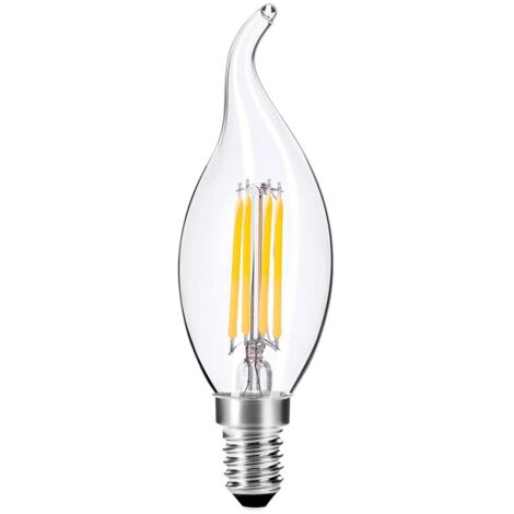 Alca power c35 4w 220v 550lm 3000k e14 lampada fiamma a filamento a led