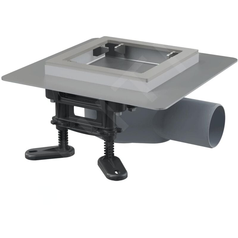 Alca - drain Douchegoten - Siphon de sol latéral 13x13 cm, bas, combiné avec un obturateur d'odeurs smart, sans grille APV120