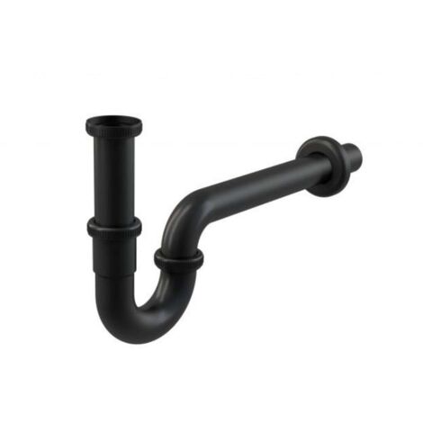 Alca Siphon pour évier DN32 en forme 'U' avec écrou raccord 5/4, noir mat (A4320BLACK)