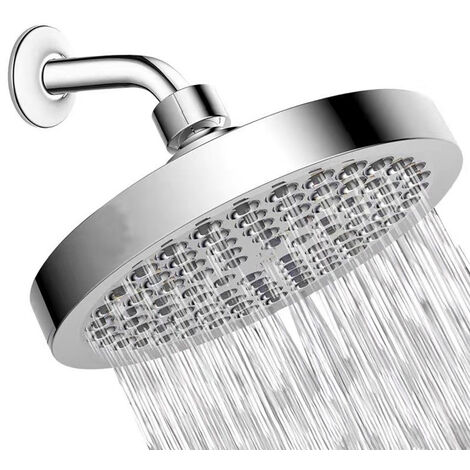 NORCKS Alcachofa de ducha empotrada de acero inoxidable, redonda, moderna,  elevadora de presión, ahorro de agua, giratoria, grande, alcachofa de ducha  6 en plata