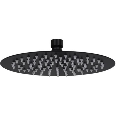 Alcachofa de ducha tipo lluvia Rociador Alcachofa de ducha Alcachofa de ducha de mano Accesorio de baño Acero inoxidable 20 cm Redondo Negro 020002072
