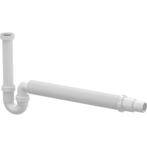 AlcaDrain A80-DN50/40, siphon à tube avec écoulement flexible, avec écrou à vis 6/4"