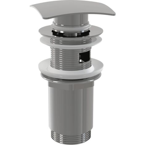 alcadrain Ablaufventil für die Waschbecken CLICK/CLACK 5/4" Ganzmetal mit Überlauf, kantig Stopfen