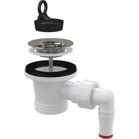 Alcadrain Ablaufventil für Waschbecken 6/4" mit einem Edelstahlgitter DN63 und einem Geräteanschluss