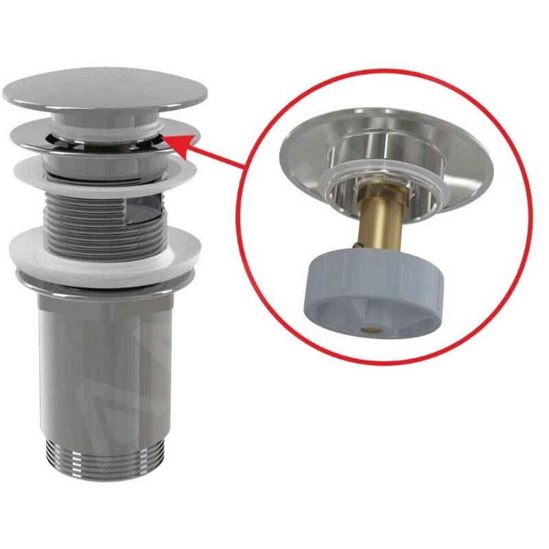 Accessoires - Bonde de lavabo, Click Clack, chrome A392C - Alcadrain