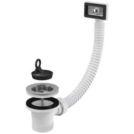 Alcadrain Accessoires - Sortie d'évier 6/4", trop-plein flexi, grille en acier inoxydable A331
