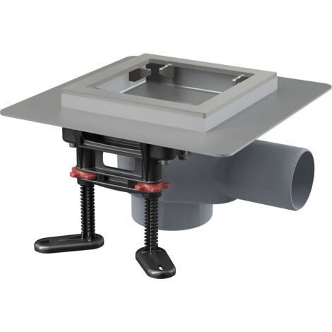 AlcaDrain Bodenablauf aus Edelstahl 130×130 mm mit einem waagrechten Abgang, ohne Rost, Kombi-Geruchsverschluss SMART
