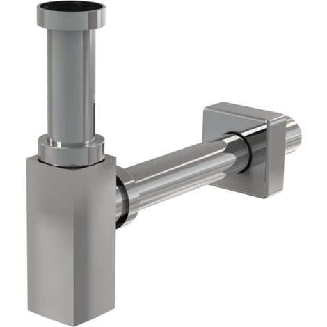 AlcaDrain Design Siphon 1 1/4" kantig, Ganzmetall