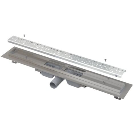 Alcadrain Douchegoten - Bac à douche Antivandale 300 mm, avec grille, écoulement vertical, tapis en acier inoxydable