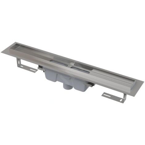 Alcadrain Douchegoten - Bac à douche Professional 1050 mm, avec rebord pour grille pleine, écoulement vertical, acier
