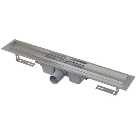 Alcadrain Douchegoten - Caniveau de douche 550 mm, avec rebord pour grille perforée, inox APZ1-550