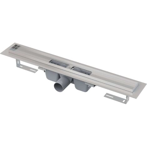 Alcadrain Douchegoten - Caniveau de douche 950 mm, avec rebord pour grille perforée, inox APZ1-950