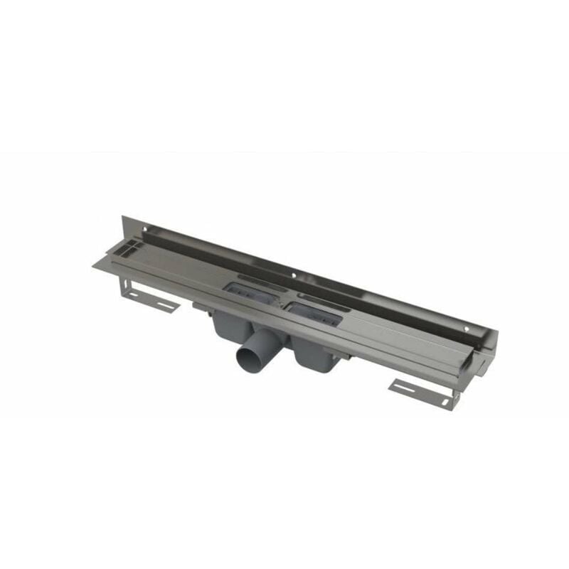 Alcadrain Système de drainage - Douchegoten - Caniveau de douche Flexible 105 cm, avec collier ajustable au mur, inox APZ4-1050