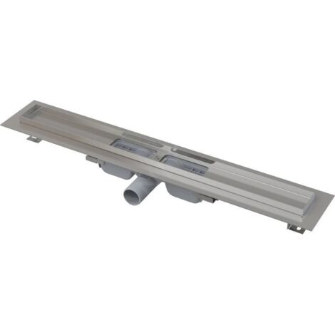 Alcadrain Douchegoten - Caniveau de douche Low 1050 mm, avec rebord pour grille perforée, inox APZ101-1050