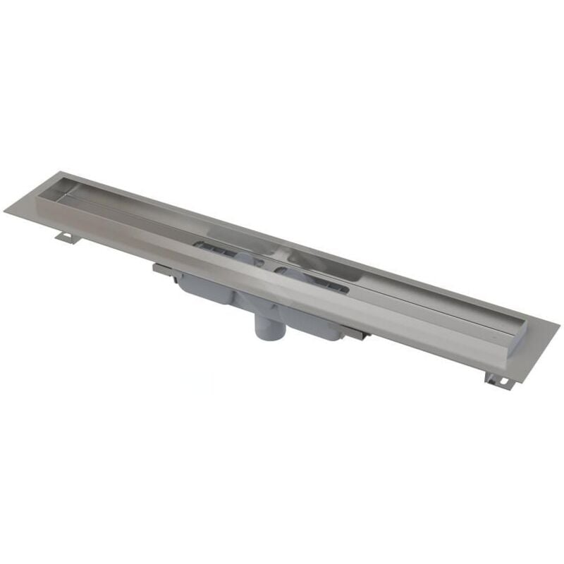 Alcadrain - Douchegoten - Caniveau de douche Professional 750 mm, avec rebord pour grille pleine, évacuation verticale, inox