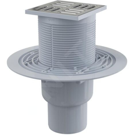 Alcadrain Douchegoten - Siphon de sol 105x105 mm, diamètre 50/75 mm, arrêt des odeurs d'eau, acier inoxydable/plastique APV2311