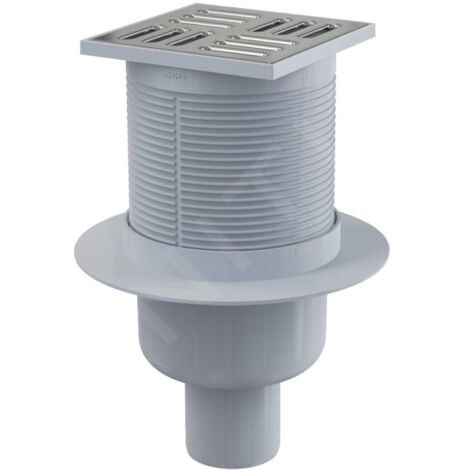Alcadrain Douchegoten - Siphon de sol 105x105 mm, diamètre 50 mm, arrêt des odeurs d'eau, acier inoxydable/plastique APV2
