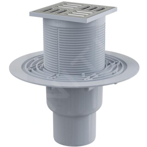 ALT Alcadrain Douchegoten - Siphon de sol 11x11 cm, diamètre 5/8 cm, bouchon anti-odeur combiné SMART, acier inoxydable/plastique APV2321