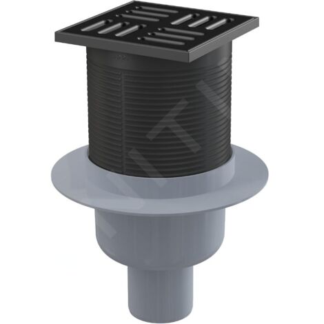 Alcadrain Douchegoten - Siphon de sol, droit 105x105 mm, diamètre 50 mm, combiné avec un obturateur d'odeurs SMART, acier