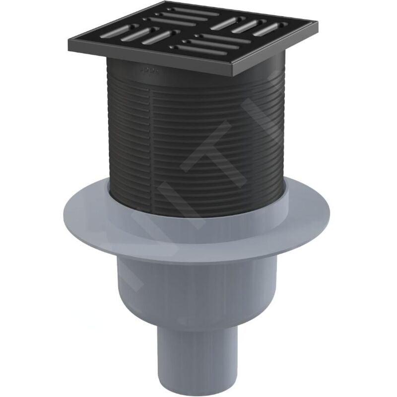 Alcadrain - Douchegoten - Siphon de sol, droit 105x105 mm, diamètre 50 mm, combiné avec un obturateur d'odeurs smart, acier