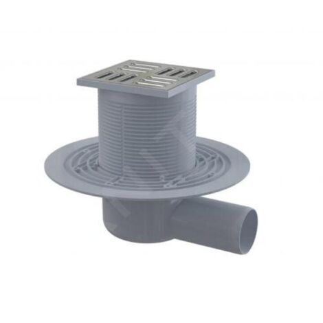 Alcadrain Douchegoten - Siphon de sol, latéral, 105x105 mm, diamètre 50 mm, acier inoxydable/plastique APV1321