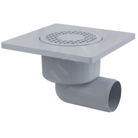 Alcadrain Douchegoten - Siphon de sol, latéral, 150x150 mm, diamètre 50 mm, gris/plastique APV3