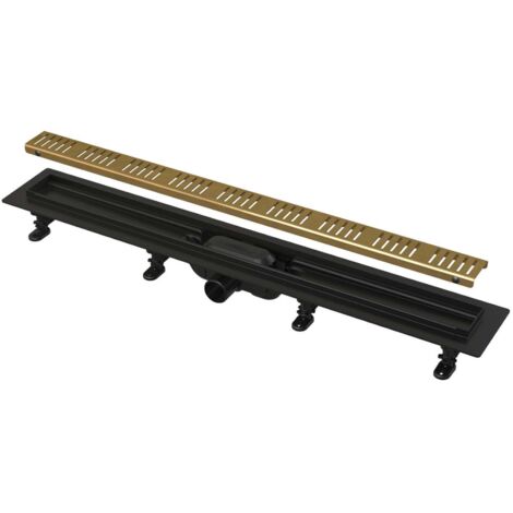 AlcaDrain Duschrinne mit Rand für den perforierten Rost, messing 850 mm