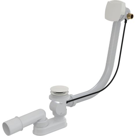 Alcadrain Ensemble de vidange et trop-plein pour baignoire automatique avec fonction de remplissage, blanc brillant