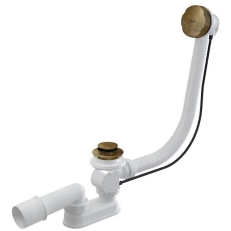 ALCAPLAST Alcadrain Garnitures de vidage - Kit vidange et trop-plein baignoire, longueur 1000 mm, bronze antique A55ANTIC-100