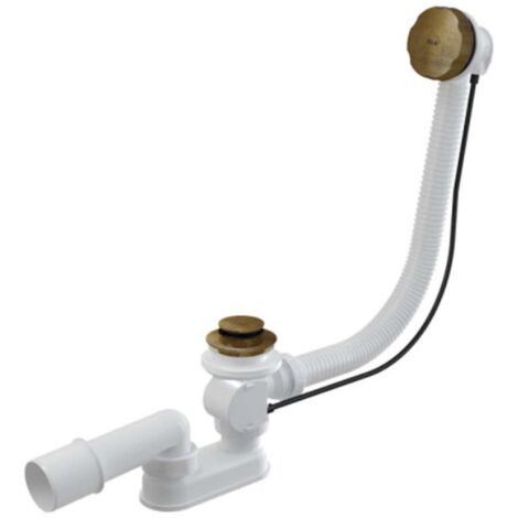 ALCAPLAST Alcadrain Garnitures de vidage - Kit vidange et trop-plein baignoire, longueur 800 mm, bronze antique A55ANTIC-80